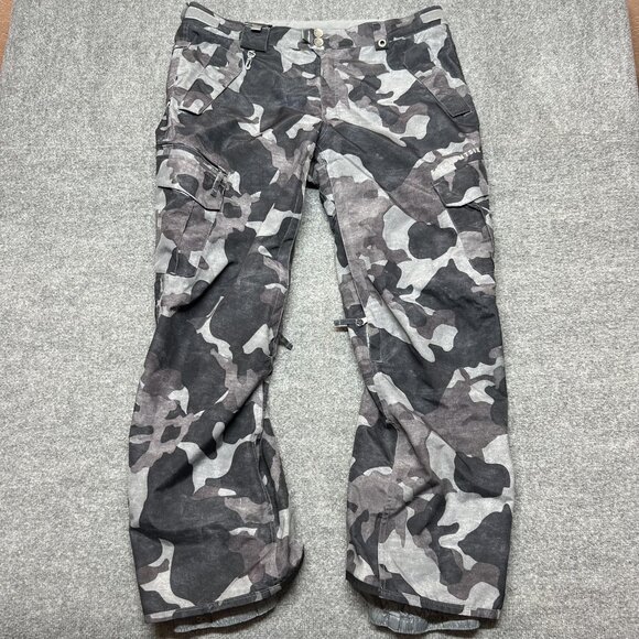 686 Snow Pants Mens 2XL Gray Camo Authentic Smarty Cargo Waterproof Insulated